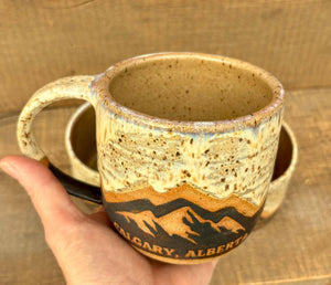 Calgary Mountain Mug Black with Handle