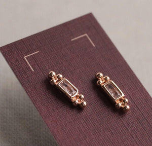 Tudor Baguette Rectangle Stud Earrings