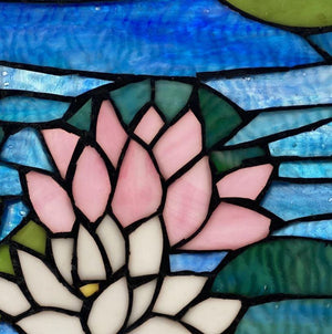 Blue Lotus Pond Stained Glass