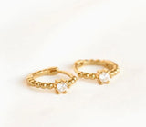 Beaded Diamond Hoops - 14mm