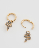 Celestial Snake Huggie Earrings