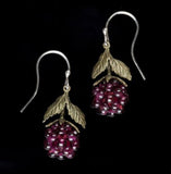 Raspberry Wire Drop Earrings