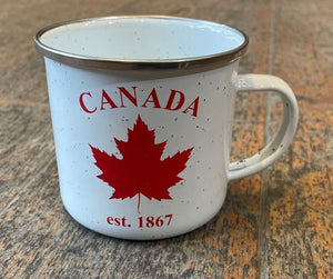 white  Canada 1867 Enamel Mug