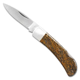 Fossilized Wooly Mammoth Bone Lockback Knife 3"