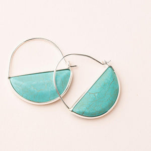 Turquoise Silver Hoops