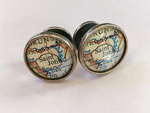 Saint John Silver - Vintage Map Cufflinks