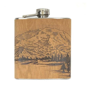 Mountain Range Wood-Wrapped Flask