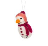 Felt Snowman Ornament - Peach/Pink