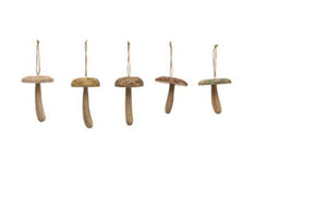 Wooden Mushroom Ornament