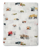 Happy Trucks Swaddling Blanket