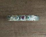 Aquamarine, Emerald & Pink Tourmaline Cuff