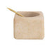 Sandstone Salt Cellar with Brass Spoon