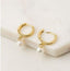 Amari Pearl Gold Hoop Earrings