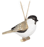 Carved Wooden Chickadee Ornament