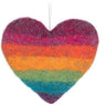 Rainbow Striped Heart Ornament