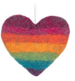 Rainbow Striped Heart Ornament