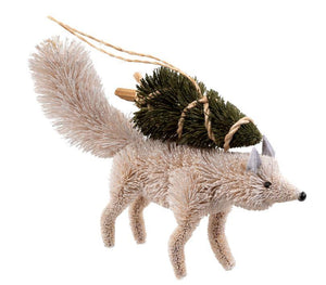 White Fox with Tree Ornament