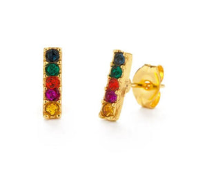 Jewel Tone Stud Earrings