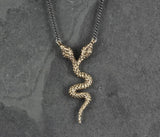 Two Headed Bronze Snake Necklace