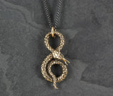 Coiled Snake Bronze Necklace