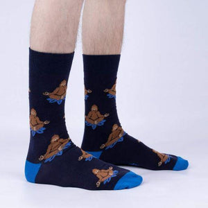 Meditating Bigfoot Men's Crew Sock