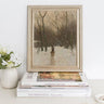 Winter Scene Vintage Art Print - 8x10"