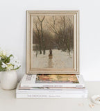 Winter Scene Vintage Art Print - 8x10"