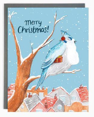 Holiday Blue Jay - Greeting Card