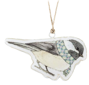 Chickadee in a Scarf Ornament