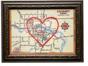 Embroidered Heart Downtown Calgary Wall Decor