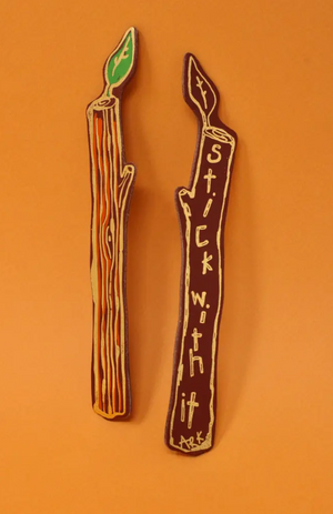 Stick With It Leather Bookmark