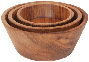 Teak Wood Pinch Bowl Set