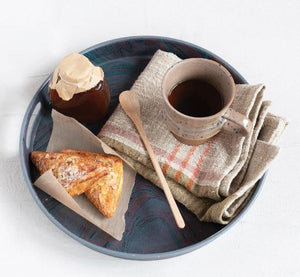 Marbled Metal Tray with Handles