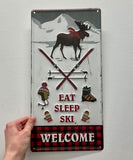 Eat Sleep Ski Metal Sign