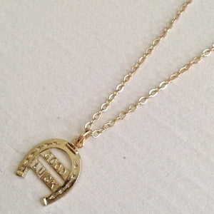 Good Luck Vintage Horseshoe Charm Necklace