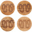 Olympus Snake Engraved Wood Coaster Set