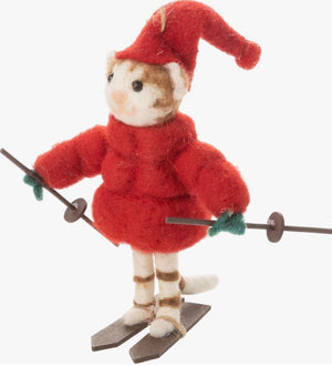 Skiing Kitty Ornament