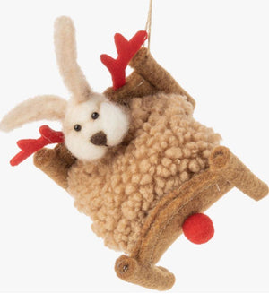 Cozy in Bed Bunny Tree Ornament