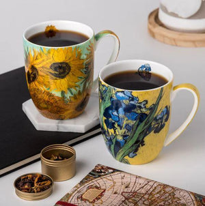 Van Gogh Flowers Mug Pair