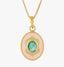 Enameled Emerald Sterling Silver Pendant