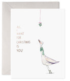 Kiss Me Goose Christmas Card