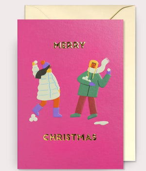 Merry Christmas Snowball Fight Card