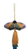 Embroidered Butterfly ornament with Tassles