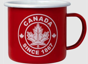 Red & White Canada Enamel Mug