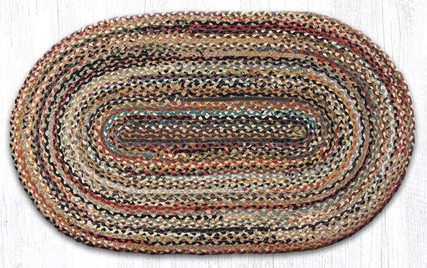 Multicolor Plain Oval Jute Chindi Braided Rugs, For Flooring, Size