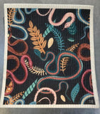 Foliage and Snakes Swedish Dishcloth