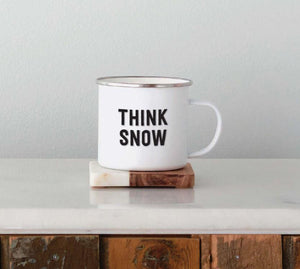 Think Snow Enamel Mug