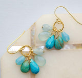 Turquoise Cluster Earrings