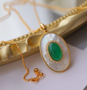 Royal Green Onyx Pearl Necklace