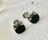 Black Cat Face Earrings